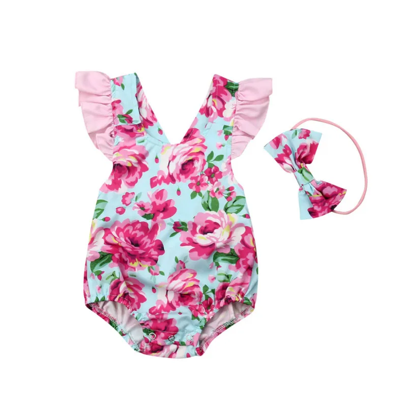 

2019 New Hot-deal Newborn Infant Baby Girls Floral Romper Clothes Outfit Set Jumpsuit Playsuit Summer Fashion Casual Clothes
