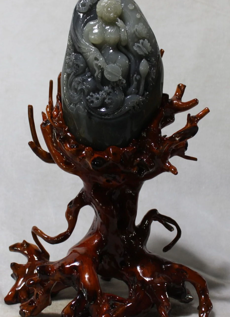 

13" Rare Chinese 100% Natural Hetian Jade Nude Ancient Belle Beauty Statue