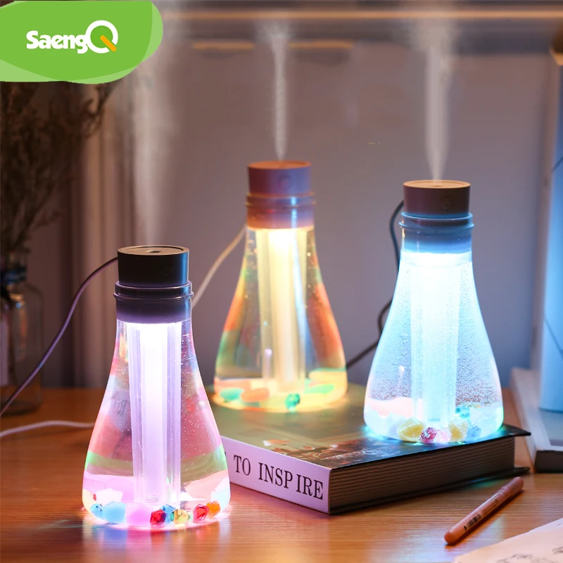 

saengQ Air Humidifier Wishing Bottle Ultrasonic Humidifiers Portable USB Diffuser Mist Maker Aromatherapy Diffuser Aroma Mist