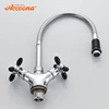 Accoona  Kitchen Faucet Solid Brass Water Tap Kitchen Sink Faucets Dual Lever Hot and  Cold Water Mixer Tap Crane A4882 ► Photo 3/6