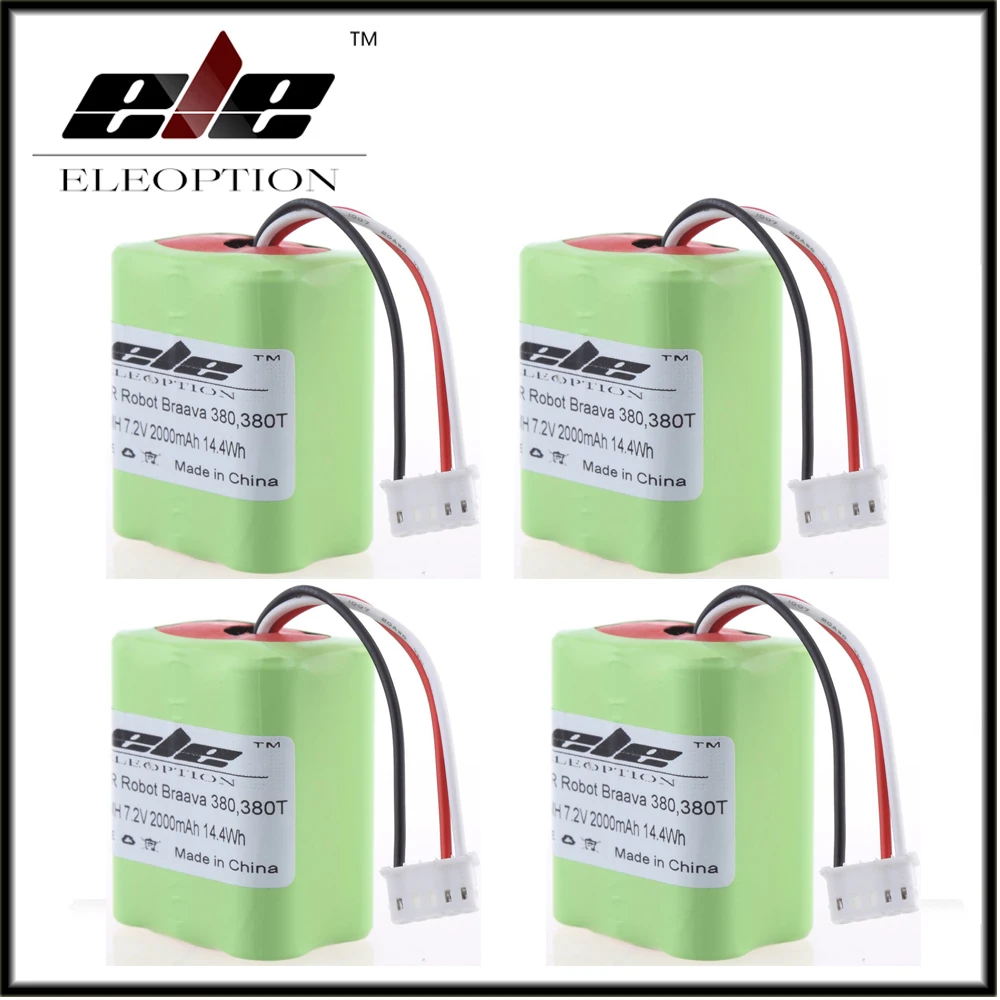ELEOPTION 4 шт. 7.2 В 2000 мАч Ni-MH Замена Батарея идеально подходит для Braava 380/380 т