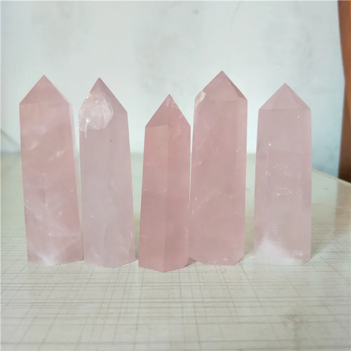 5 высокое качество натуральный розовый кварц башня розовый кварц точка/розовый кварц кристалл обелиск/подарок для девочки Медитация рейки сетки