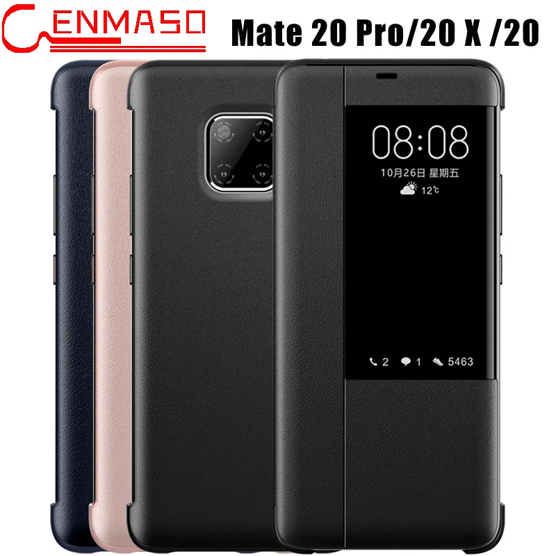 Original Cenmaso Huawei Mate 20 Pro flip leather case Smart touch View
