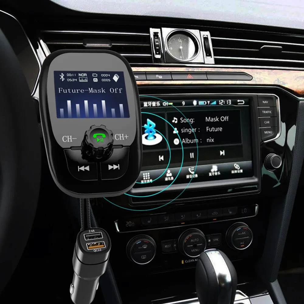 Wireless Car Bluetooth FM Transmitter Radio Adapter QC3.0 USB Quick Charger Mp3 Player 2019 Hands-free