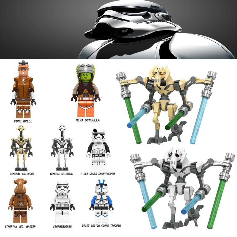 

Star Wars Stormtrooper Darth Vader Han Solo Building Blocks Jedi Yoda Obi Wan Figure Brick Toy kid gift Compatible le toys JM-87