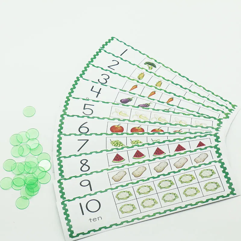 

Montessori Cards Counters with Plastic Dices Math Number 1-10 Early Learning Math Materials Preschool Teaching Aids UA3165H
