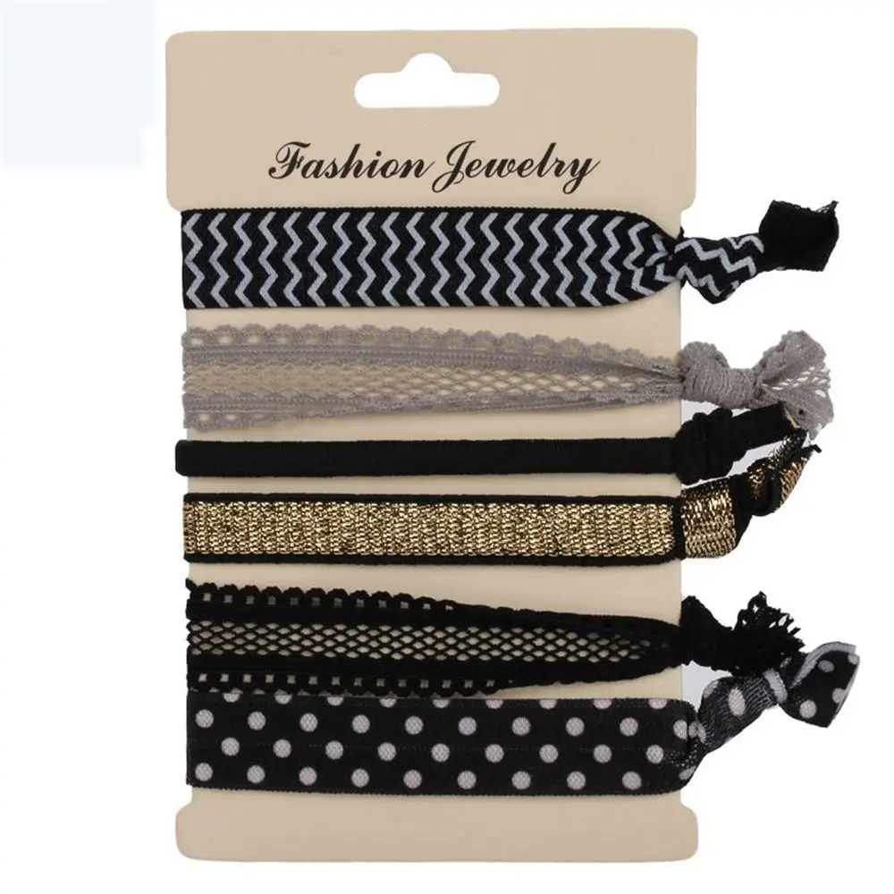 Hot Sale 6PCS/pack Elegant Pattern Colorful No Crease Hair