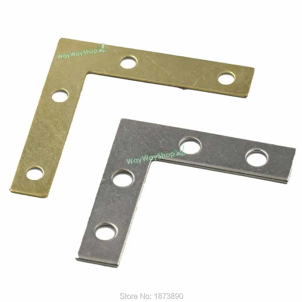 100 PCS Metal Braces L Shape Flat Corner Angle Brackets Use for Mirror