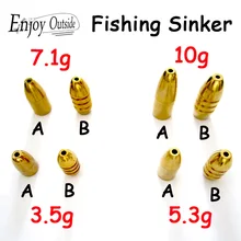 10 шт./лот 10/7/5/3g пуля Ассорти медное грузило для мягкие приманки дополнительные весовые грузила падение рыболовные снасти ловли нахлыстом
