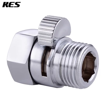 

KES Shower Pressue Valve Solid Brass Water Control Valve Shut Off Valve for Bidet Sprayer or Shower Head, Polished Chrome