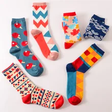 Colour font b men b font women crew cotton happy font b socks b font british
