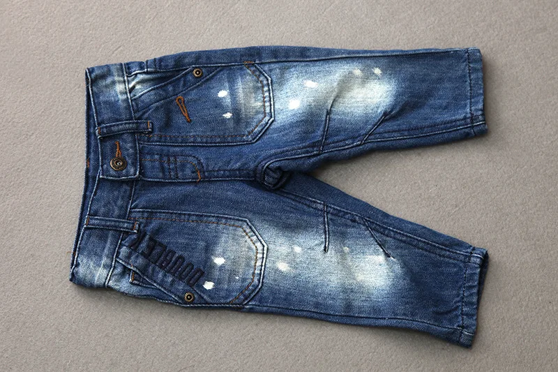 Детские джинсовые брюки для мальчика; модные ковбойские брюки для ...