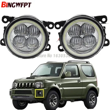 

2x Super Bright Angel Eyes White Blue Led Fog Lamps Fog Light 1set For Suzuki Jimny FJ Closed Off-Road Vehicle 1998-2014