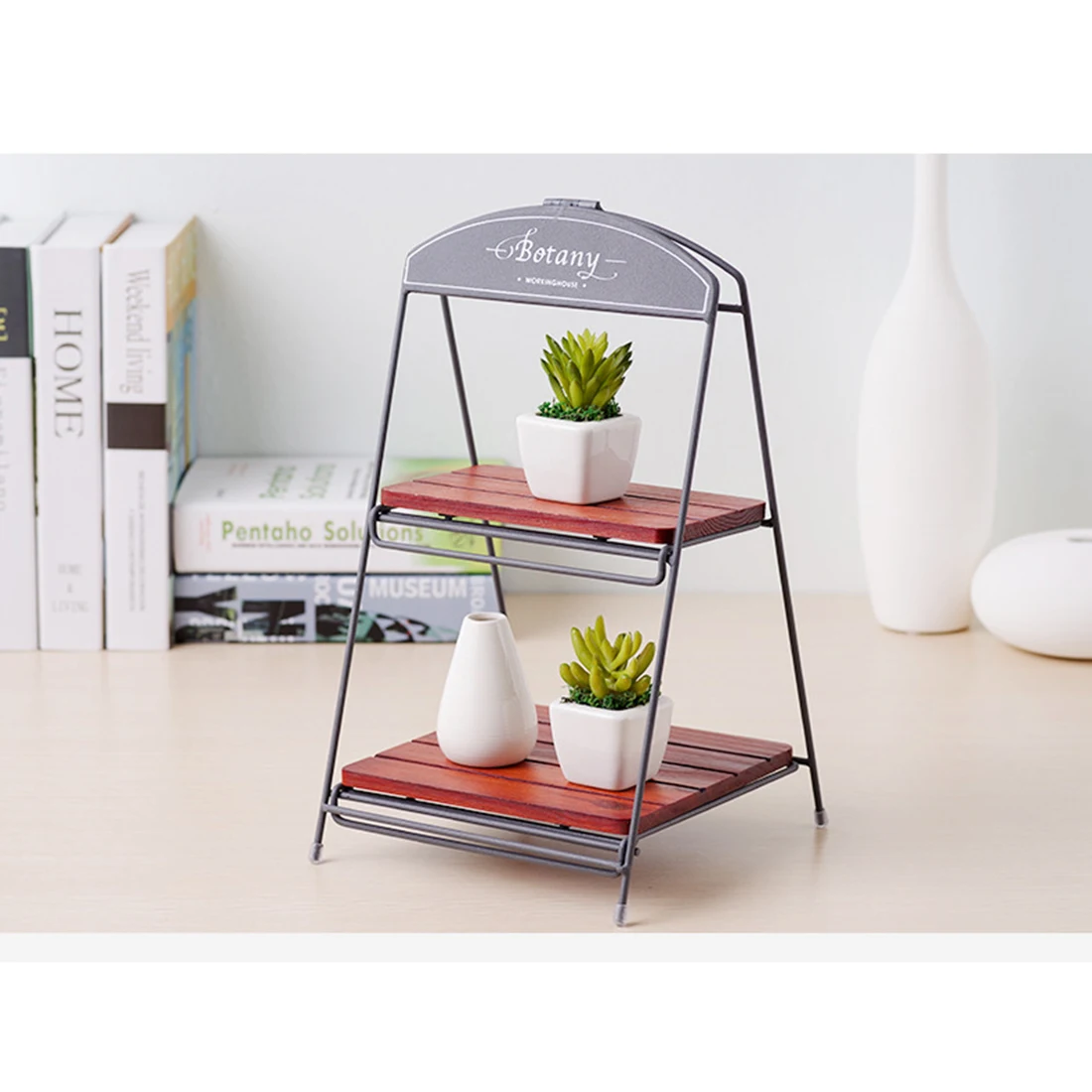

VICTMAX Creative Foldable Trapezoid Succulent Flower Plant Pot Storage Shelf Stand Holder for Garden Balcony New Sale - Grey
