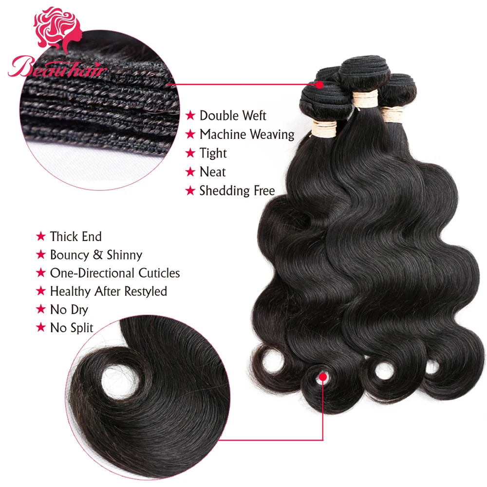 BeauHair 8A Brazilian Body Wave 3 Bundles With Closure Brazilian Hair Weave Bundles Human Hair Extensions With Lace Closure BeauHair 8A Brazilian Body Wave 3 Bundles With Closure Brazilian Hair Weave Bundles Human Hair Extensions With Lace Closure