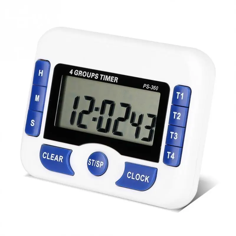 Multifunction 4 Group Display LCD Digital Kitchen Timer Countdown Alarm