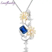 Твердый 18 К многоцветный золотой бриллиант Танзанит помолвочная подвеска изумрудная огранка камень для женщин хорошее ювелирное изделие WP070