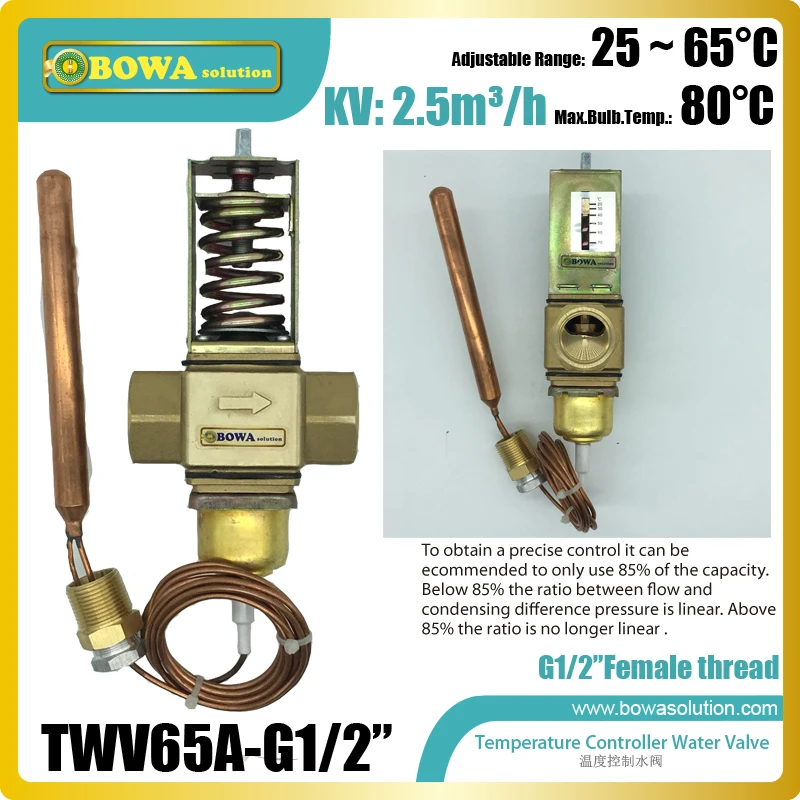 temperature type self acting water valves installed in water inlet of