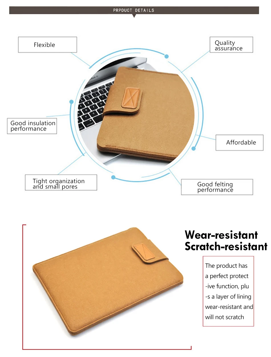 Universal Felt Bag Shockproof 810 inches Tablet Sleeve Bag Cover Funda For Xiaomi Pad4 Huawei M3 M5 Protective Pouch Thick Case (3)