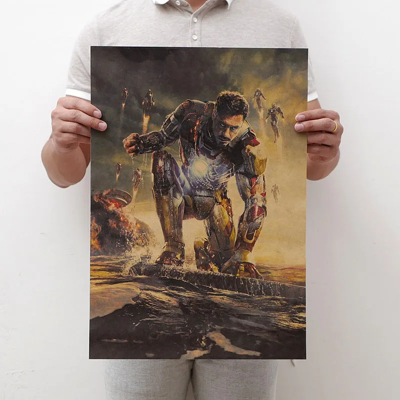 Mling 1 шт., 51,5x36 см, постер из серии Marvel, Мстители, война бесконечности, Ретро плакат, наклейки на стену для гостиной, украшение для дома - Цвет: H12