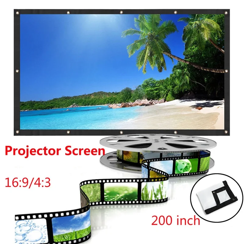 

LEORY 200 Inch 16:9 4:3 PVC Projector Screen Portable Projection Screen Giant Wall Screen For Wall Mounted Office Meeting Moive