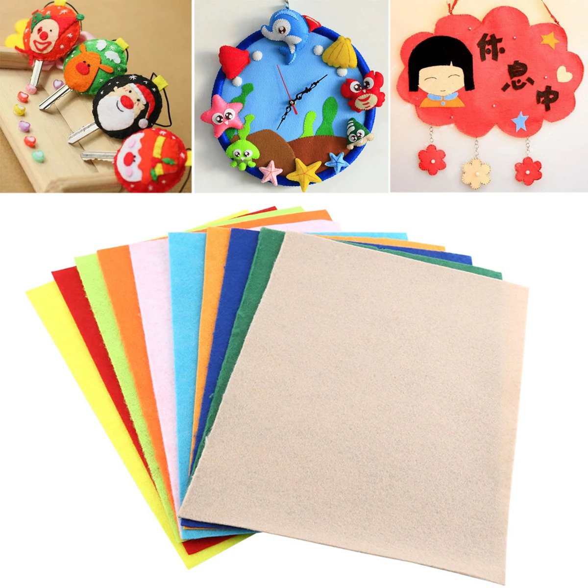 10pcs Multi Color Non-woven Fabric Square Felt Fabric Mayitr Home DIY Crafts for Decorations Sewing Dolls Crafts 21*29cm