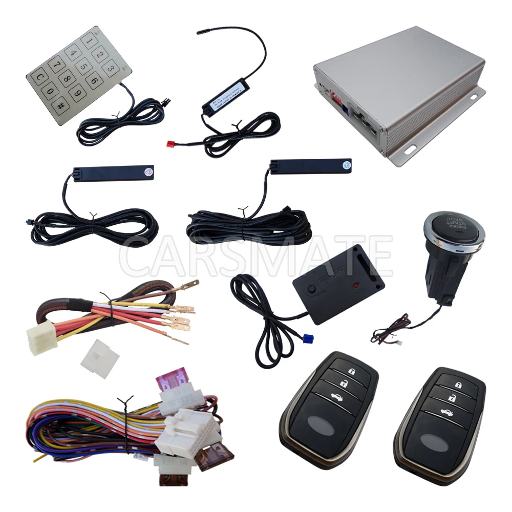 

Rolling Code PKE Car Alarm System With Long Push Button Smart Remote Start Engine Auto Central Door Lock With Vibration Sensor