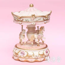 Laxury музыкальная шкатулка Marry-Go-round Music Box карусель розовый подарок для девочек