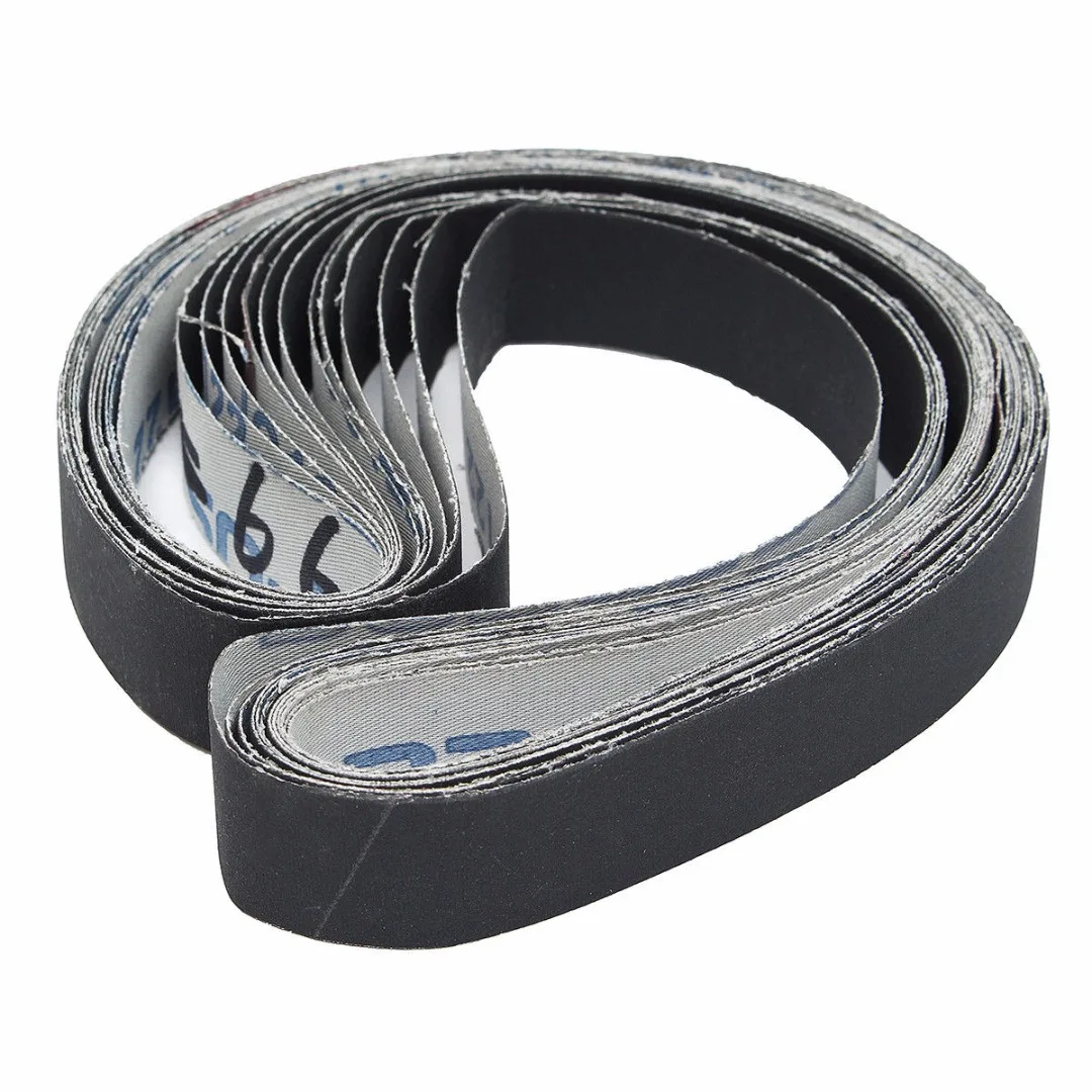 12pcs/set Pack New 76*2.5cm Silicon Carbide Sanding Sander Belt 400 600 800 1000 Grit