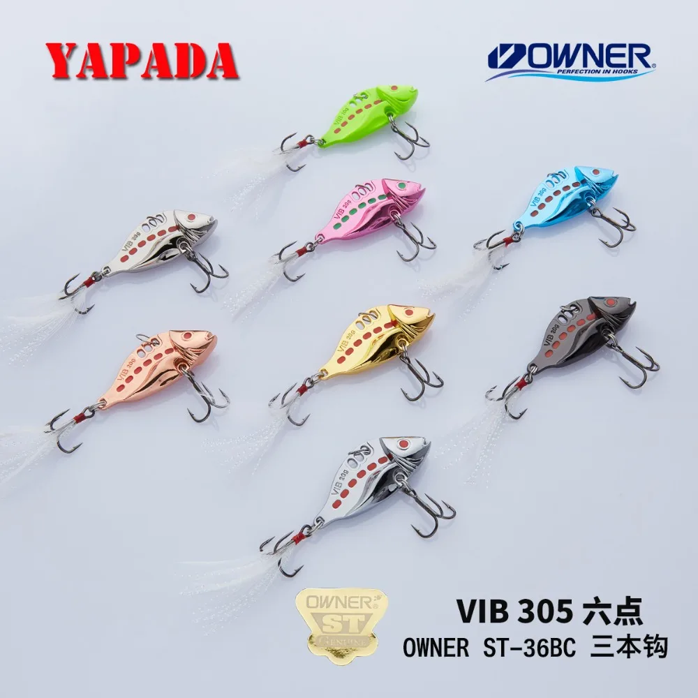 YAPADA VIB 305 усиленный тройной крючок 6 точек 10 г/15 г 40 46 мм перо многоцветный цинковый