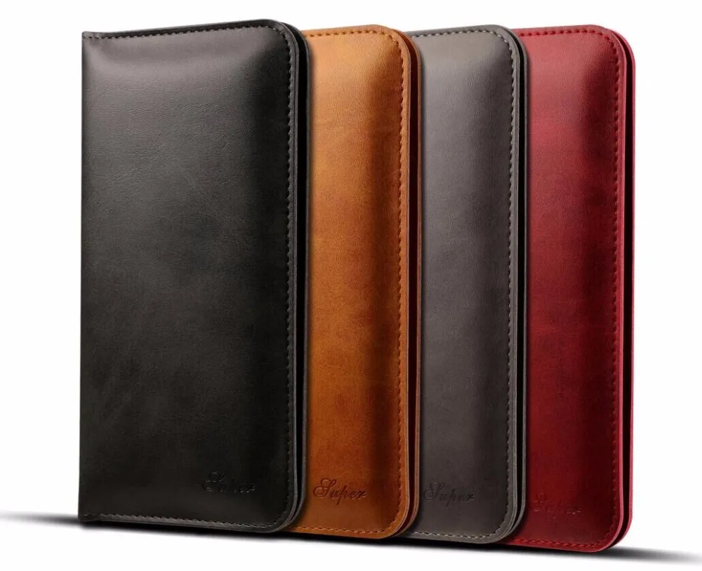 

For iphone Samsung mobile wallet 5.7 inch Mobile phone universal Card inserting Wallet type Leather cell phone bag