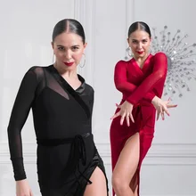 Red latin american dance dresses women latin dress modern dance costume sexy tango dresses latino salsa dress