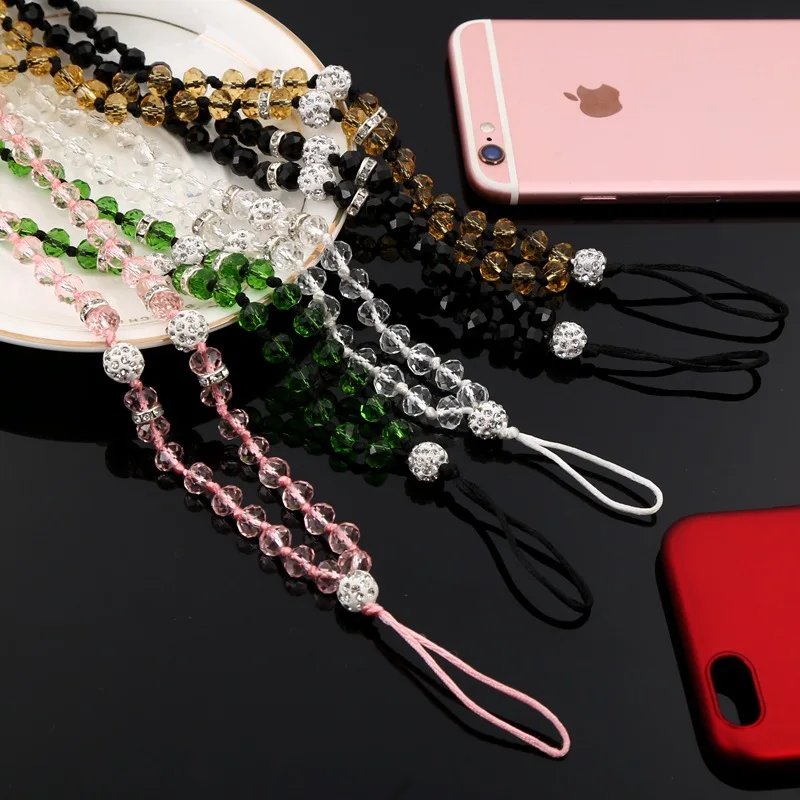 20 قطع كريستال الرقبة أحزمة هاتف المحمول حلقة حبل ل غالاكسي S6 S7 huawei ل iphone 7 8 الحبل الرقبة حزام الهاتف اكسسوارات