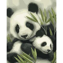 Детские панды. 40х50см, живопись по номерам, сделай сам, настенное искусство, декор гостиной, пейзаж, фигура, животное, цветок, мультфильм