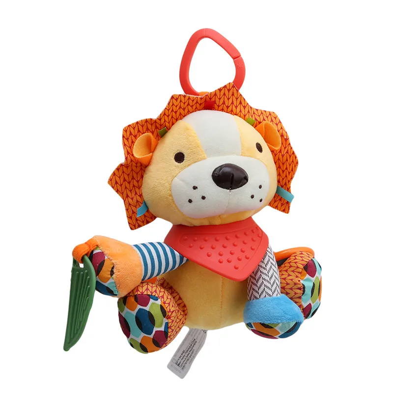 Детские мягкие погремушки с милыми животными для кроватки детской коляски
