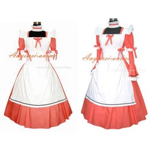 Envío gratis sexy cotton dress sissy maid uniforme bloqueable cosplay traje hecho a medida