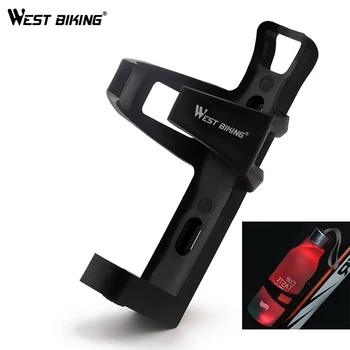

WEST BIKING Cycling Water Bottle Cage with 3 Modes Lights MTB Road Bike Safety Flashlight Thickened ABS Bicycle Bottle Holder