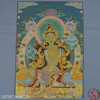 

Christmas Thangka Tibetan Buddha Painting Silk Embroidery Machine Embroidery Nepal Gold Silk Embroidery Halloween