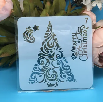 

New 5inch Christmas Pine Tree DIY Layering Stencils Wall Paint Scrapbook Coloring Embossing Album Decorative Paper Card Template