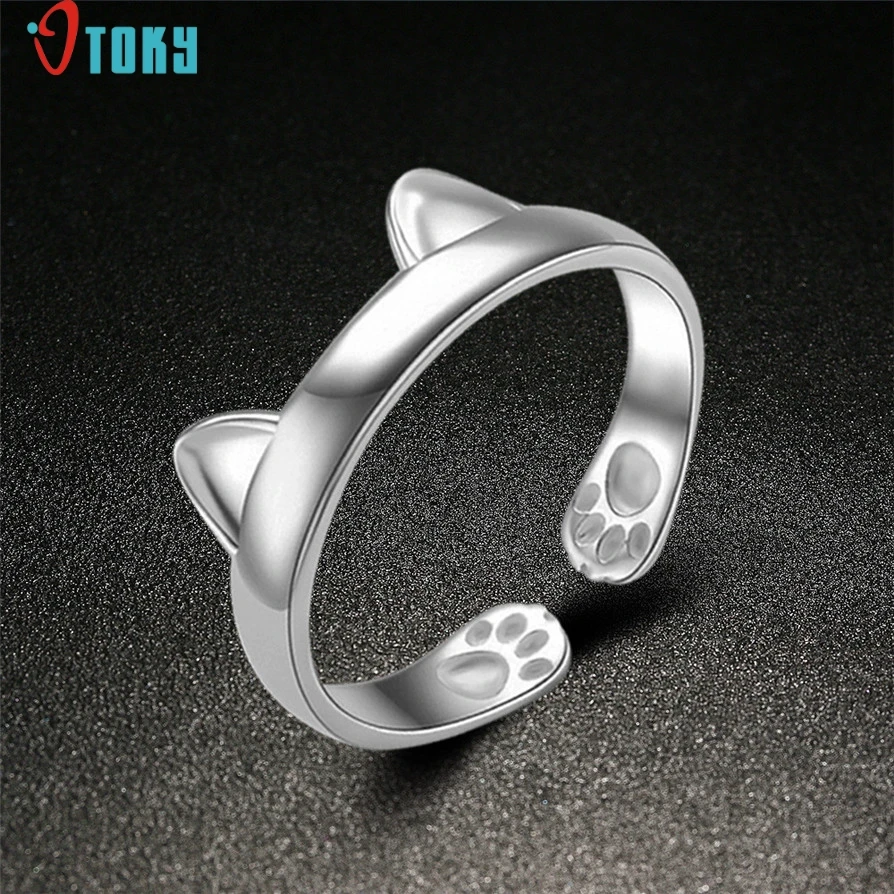 

Rings OTOKY Gussy Life New Fashion Design 925 CAT EARS RING Thumb Ring Adjustable Pet Gift May2918