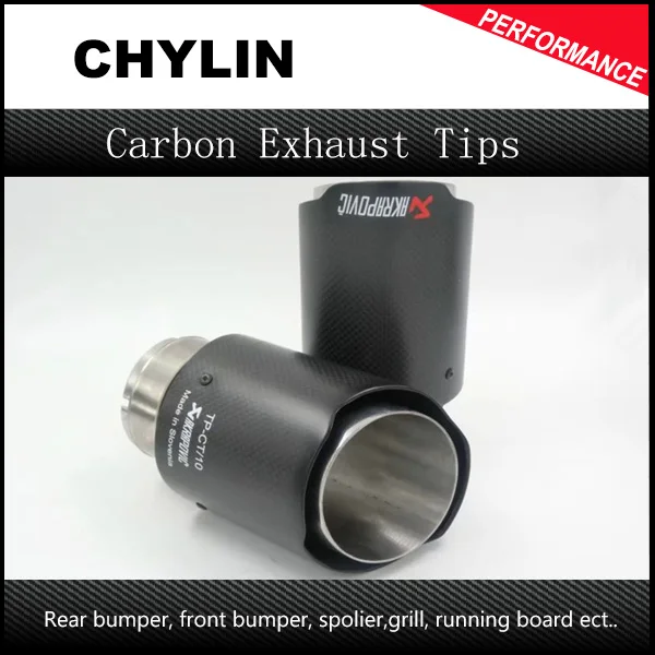 

Exquisite style! Inlet (57mm) Outlet (101mm) Akrapovic Carbon Fiber Exhaust End Tips Exhaust pipe For BMW Audi VW Accessories