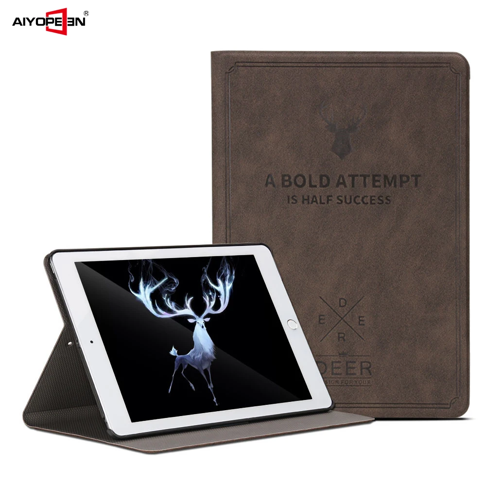 

for ipad air air2 case deer skin pu leather smart wake up sleep flip stand full protect with small gift