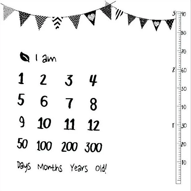 Cute Multi-Function Baby Play Mats Infant Portray Blanket Bed Room Wall Decor  Background Blankets Baby Milestone Photo Props