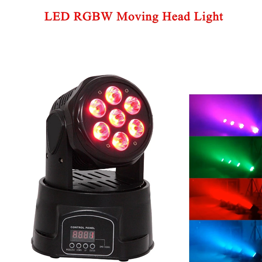 

LED 7x10W RGBW 4IN1 Moving Head Stage lights DMX512 Mini Laser Stage lighting For Disco DJ Music Bar Party KTV Night Light