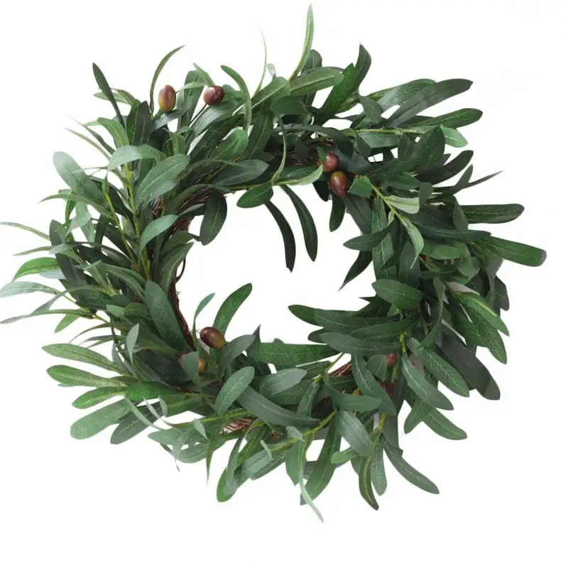 

Olive Leaf Garland Artificial Flower Vine Rattan Olive Branch Wreath For Wedding Door Decoration DIY Wreath Flowers