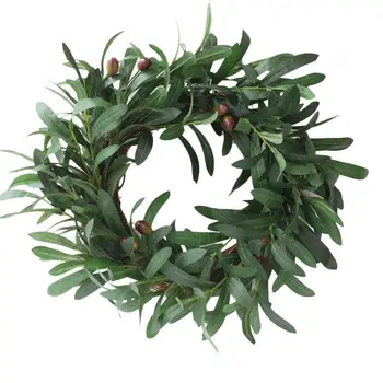 

Olive Leaf Garland Artificial Flower Vine Rattan Olive Branch Wreath For Wedding Door Decoration DIY Wreath Flowers