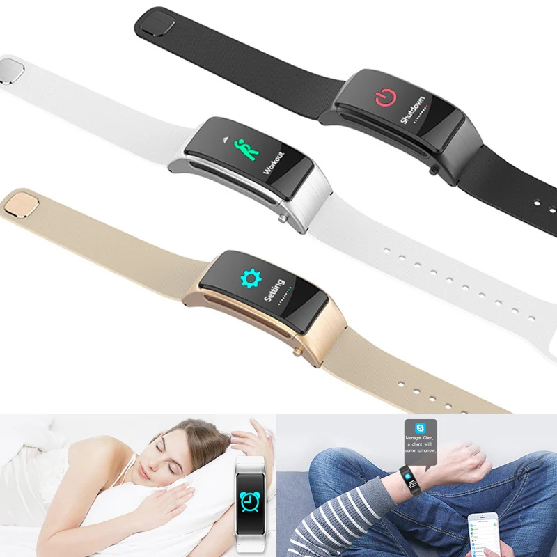 

Bluetooth Headset Smart Watch Touch Screen Heart Rate Tracker Push Message Sport Fitness Wristband Smartwatch for Android IOS