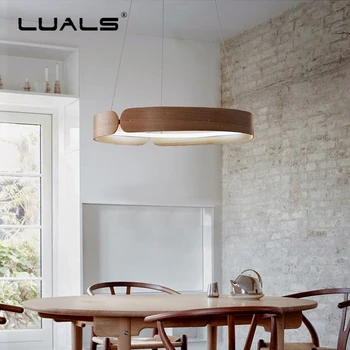 

Nordic Raw Wood Pendant Lights LED Pendant Lamp Restaurant Suspension Luminaire Indoor Wood Pendant light Home Art Deco Lighting