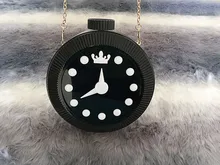 Personalisierte Acryl Uhr Umhängetasche Mini Kette Pack Uhr Gewickelt Tasche Kupplung frauen Party Tasche
