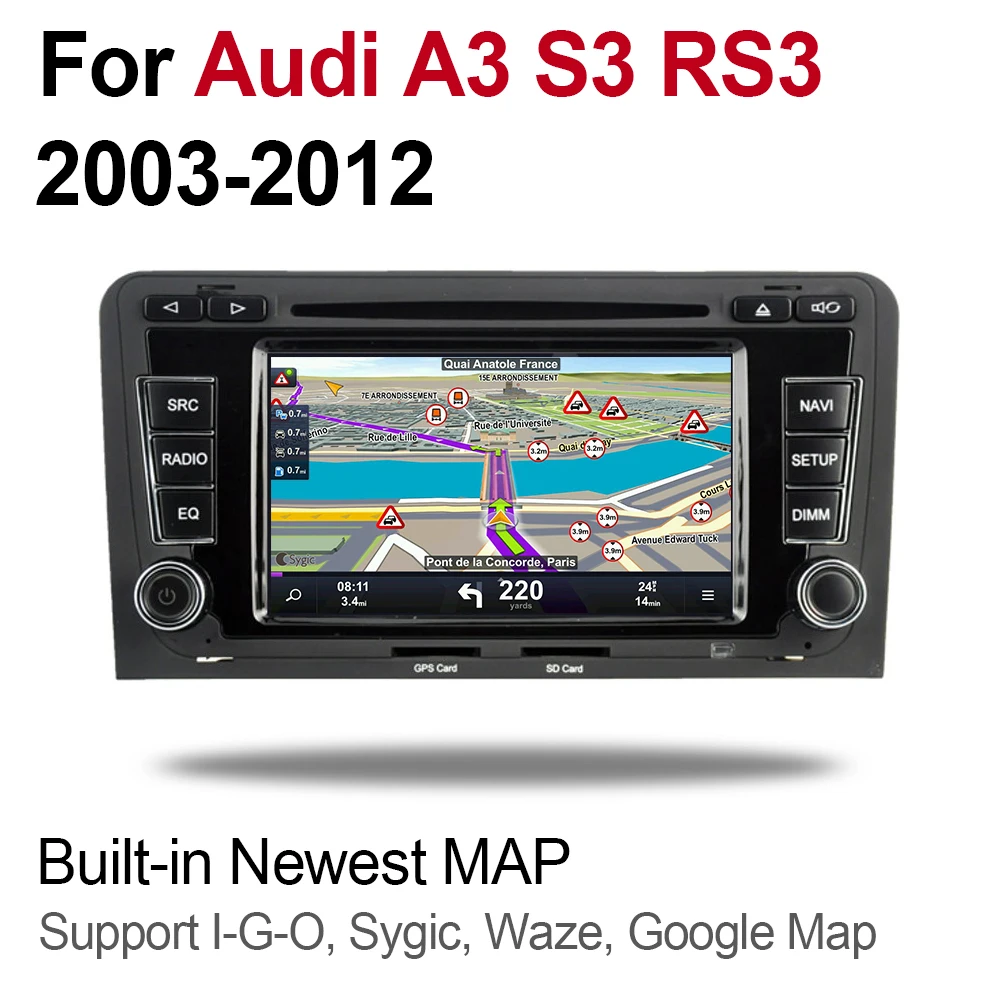 Discount 2 Din Car Multimedia Player Android 9 Auto Radio For Audi A3 S3 RS3 8P 2003~2012 MMI DVD GPS 8 Cores 4GB 32GB Bluetooth WIFI MAP 3